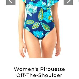 Trina Turk Blue Floral One-Piece Swimsuit